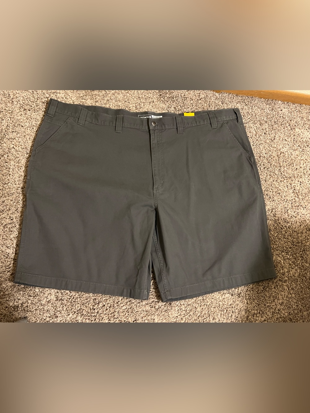 Carhartt Men’s Rugged Flex Relaxed Fit Canvas Gray Work Shorts Size 54 New